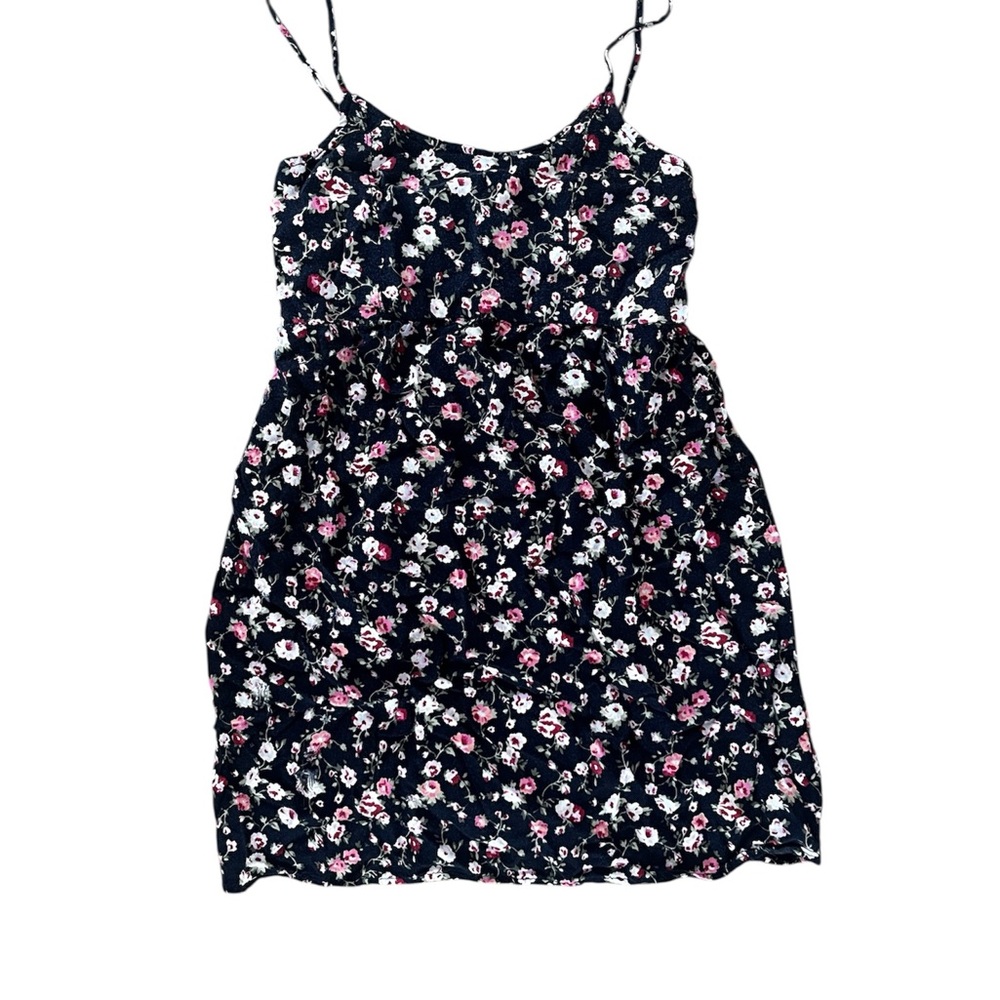 Abercrombie Kids Floral Dress - Pink and White on Navy